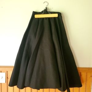 Vintage poodle skirt black felt long length